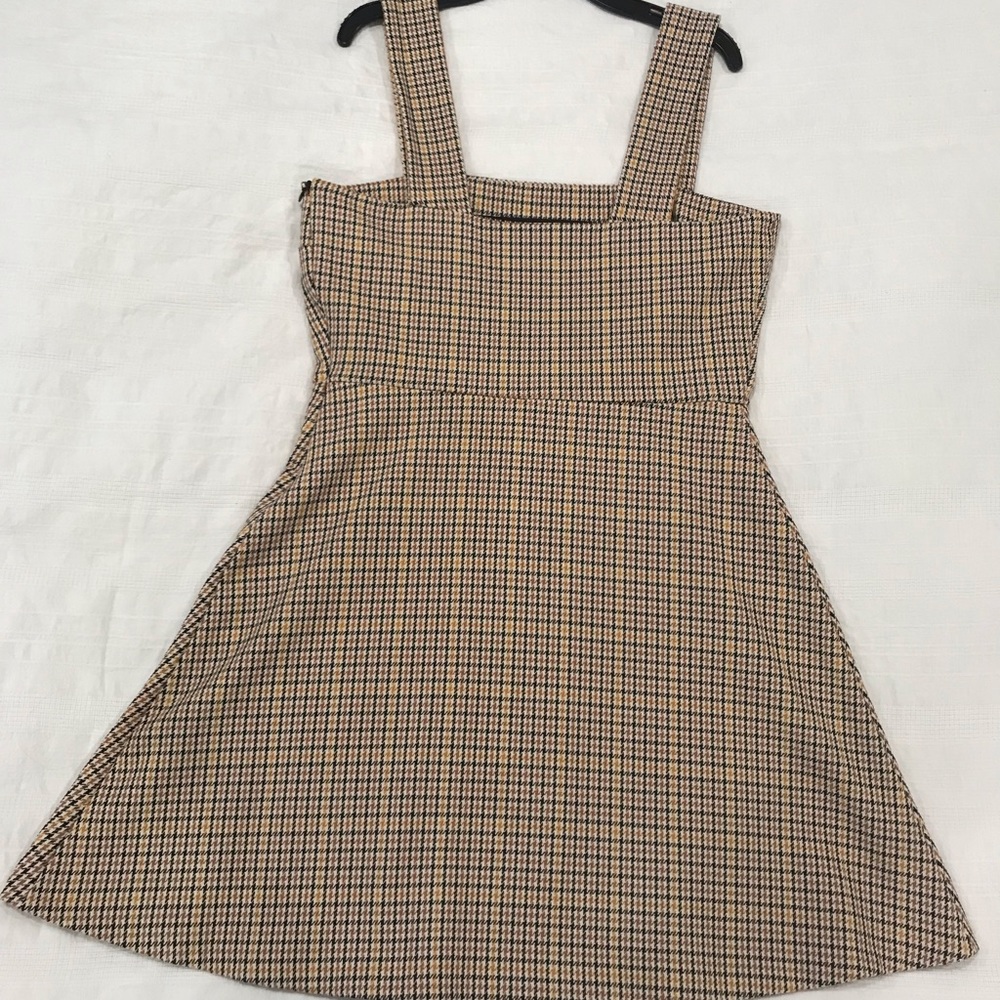 Zara Mini Dress Plaid Overall
